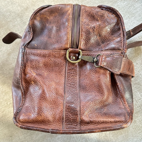 Vintage Brown Leather Duffel Bag - Picture 6 of 10